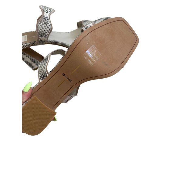 DOLCE VITA Women's Snake Print Leather Double Strap Sandals Heels Size 14 NWOB - Picture 7 of 10